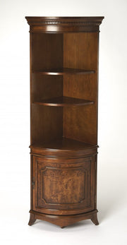 24" Brown Solid Wood Corner Display Cabinet