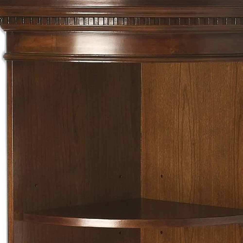 24" Brown Solid Wood Corner Display Cabinet
