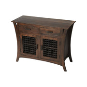 44" Dark Brown Solid Wood Accent Chest With Two Drawers