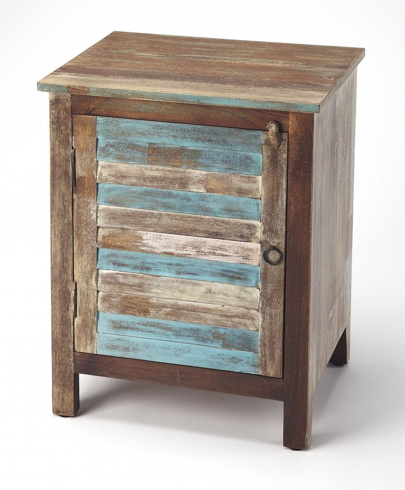 18" Brown Wood Accent Cabinet