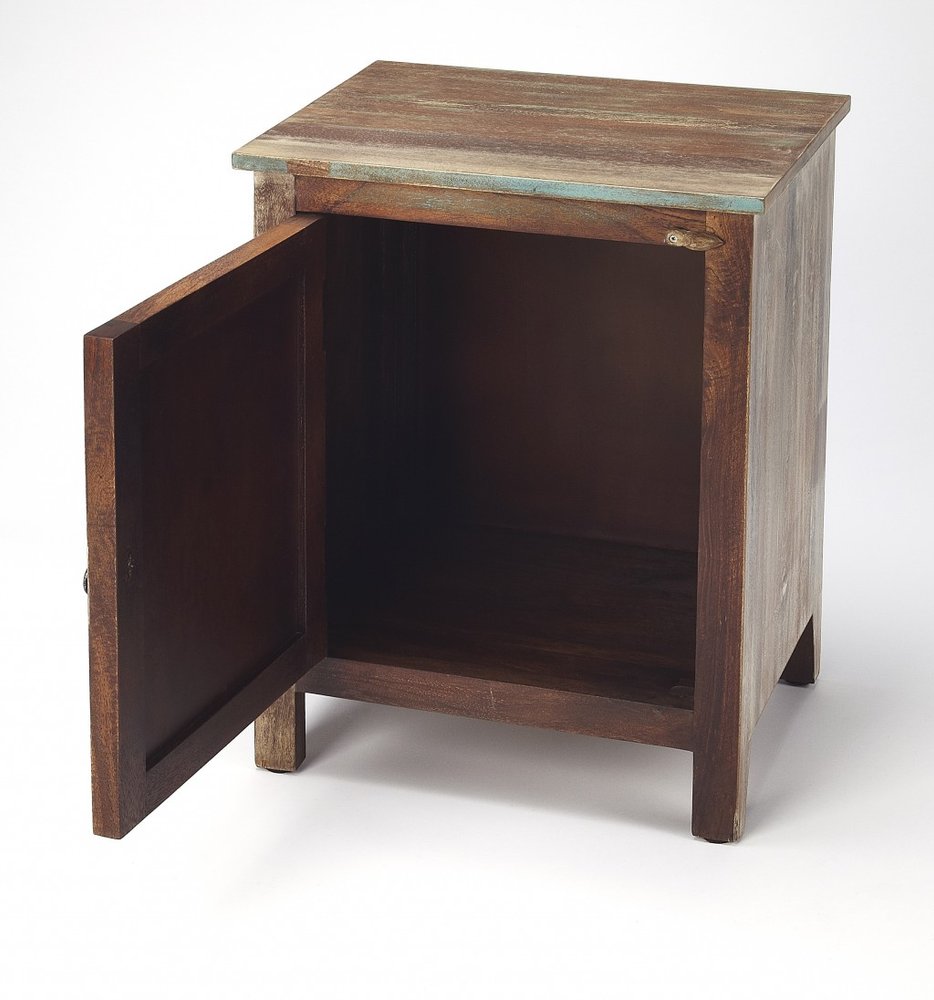 18" Brown Wood Accent Cabinet