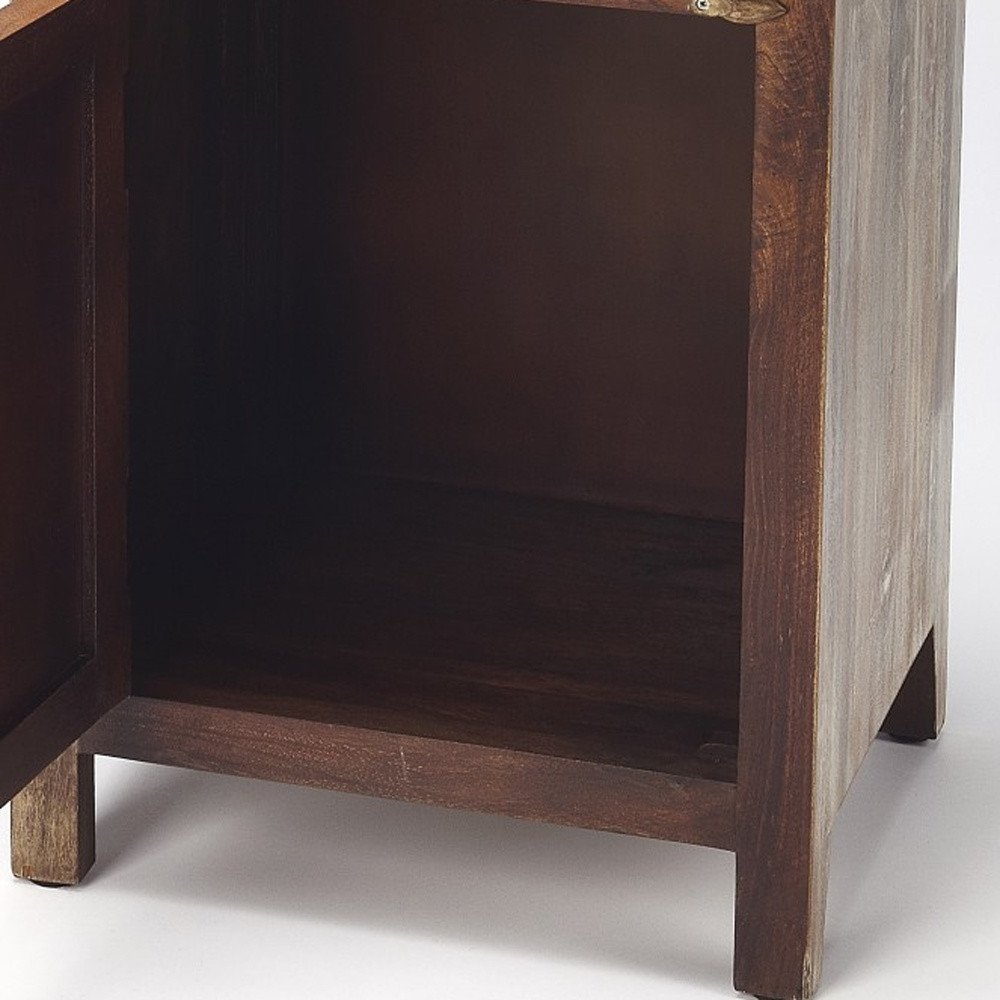18" Brown Wood Accent Cabinet
