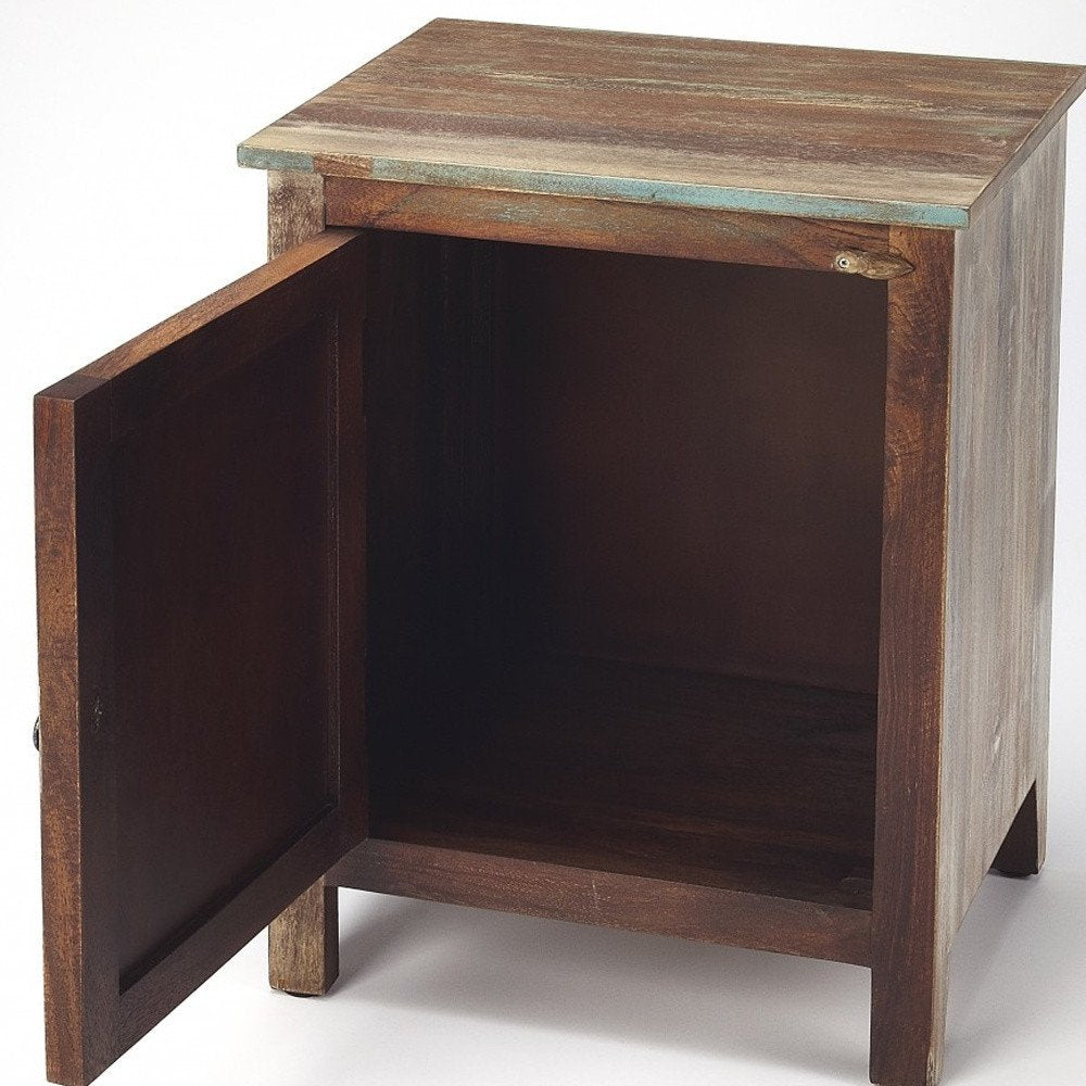 18" Brown Wood Accent Cabinet