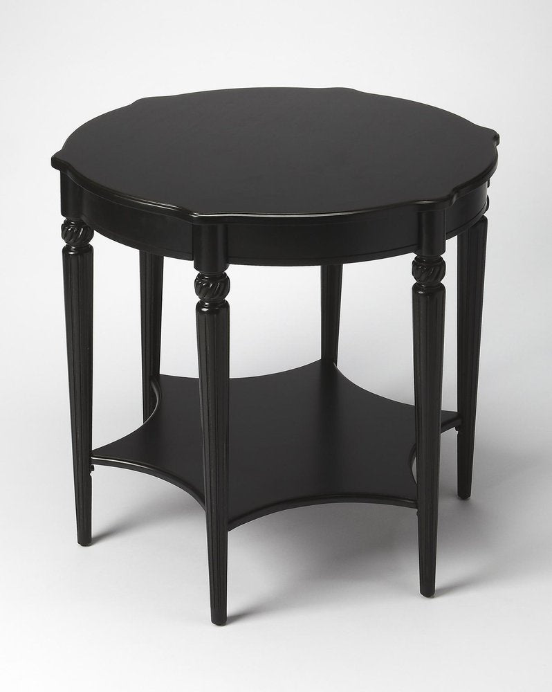 28" Brown Wood Round Coffee Table With Shelf