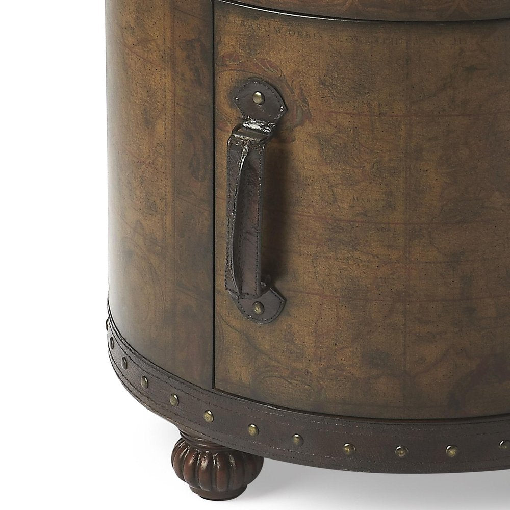 20" Brown Wood Round Coffee Table