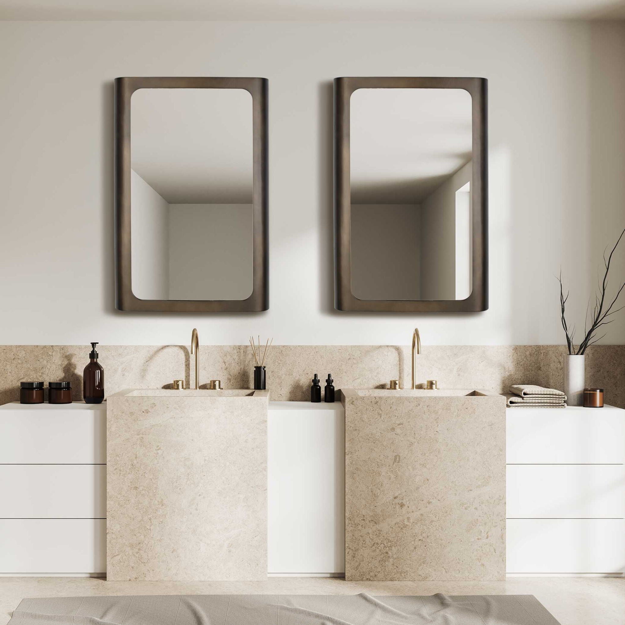 Fischer - Curved Edge Mirror - Gold Bronze