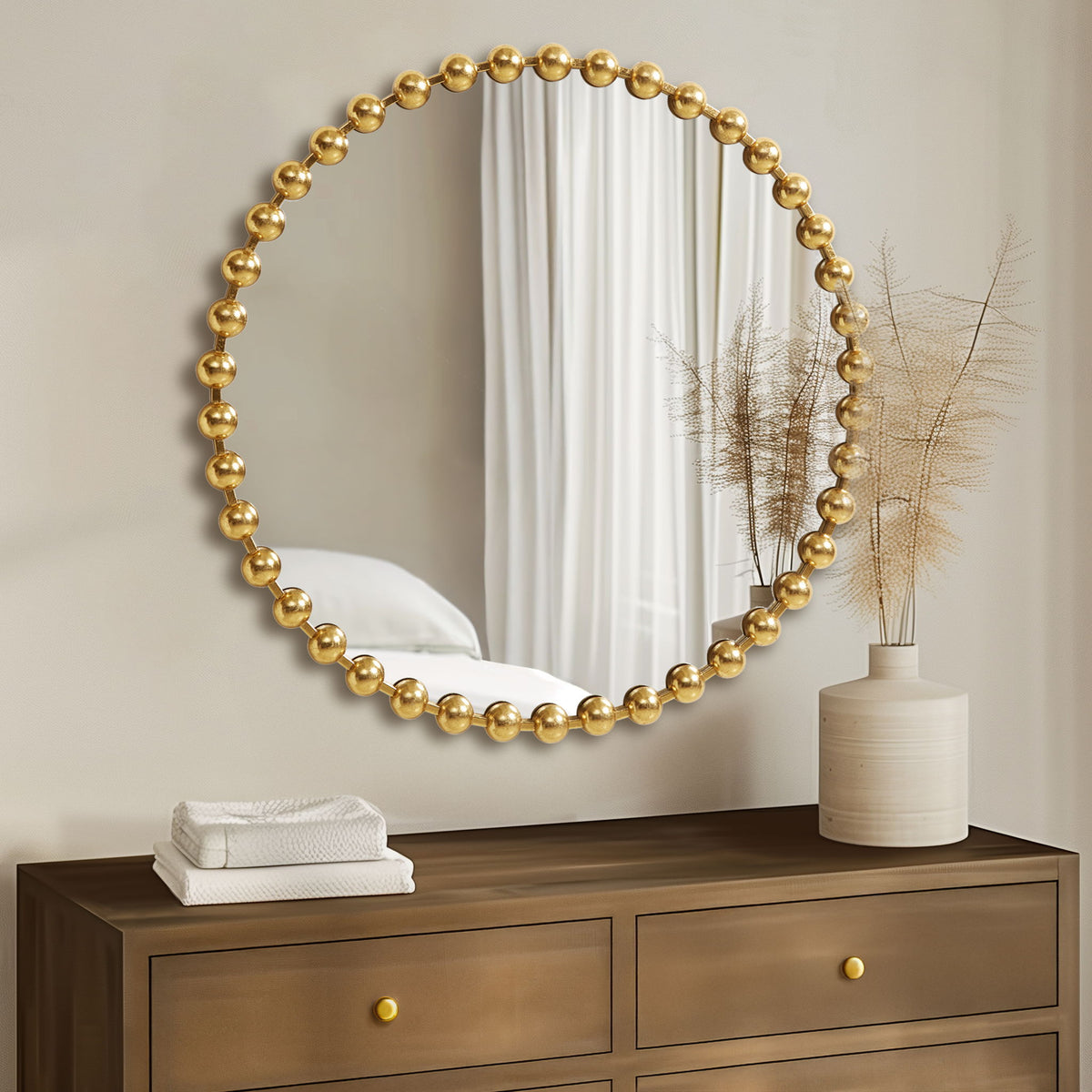 Marlowe - 36" Round Wall Decor Mirror - Gold