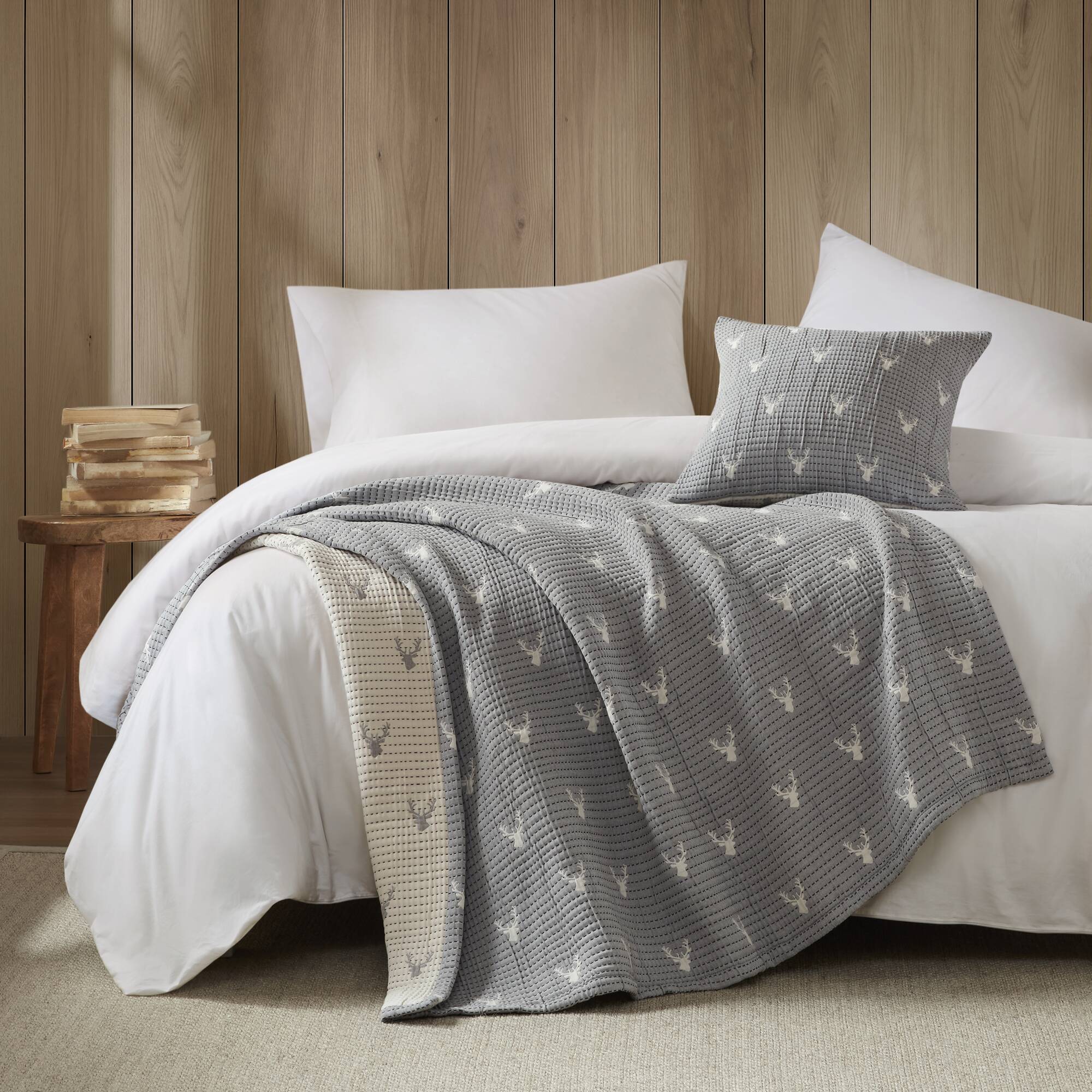 Keystone - Throw / Pillow Set - Gray