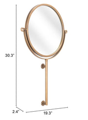 Gold Round Wall Mount Mirror
