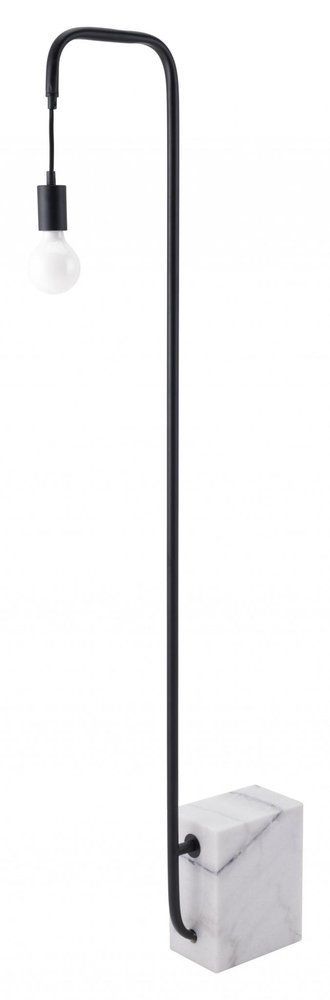59" Black And White Steel LED Floor Lamp
