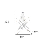 Silver Multi Light Metal Dimmable Chandelier