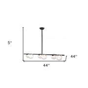 Black Kitchen Island Six Light Metal Ceiling Light