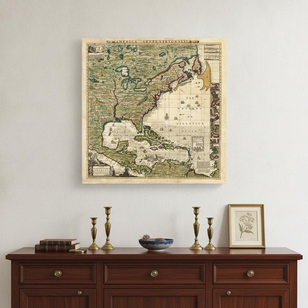 Vintage 1773 Map Of British Empire In North America Unframed Print Wall Art