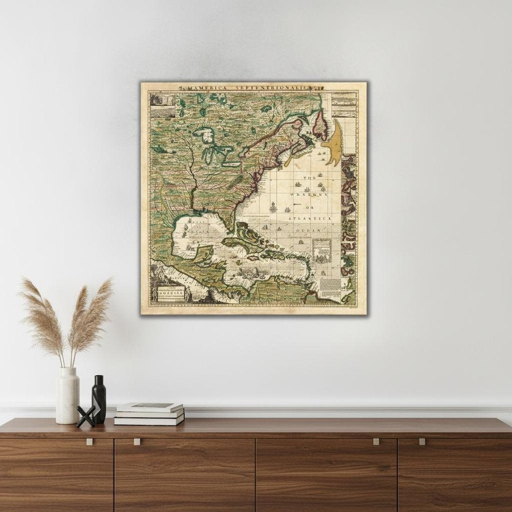Vintage 1773 Map Of British Empire In North America Unframed Print Wall Art