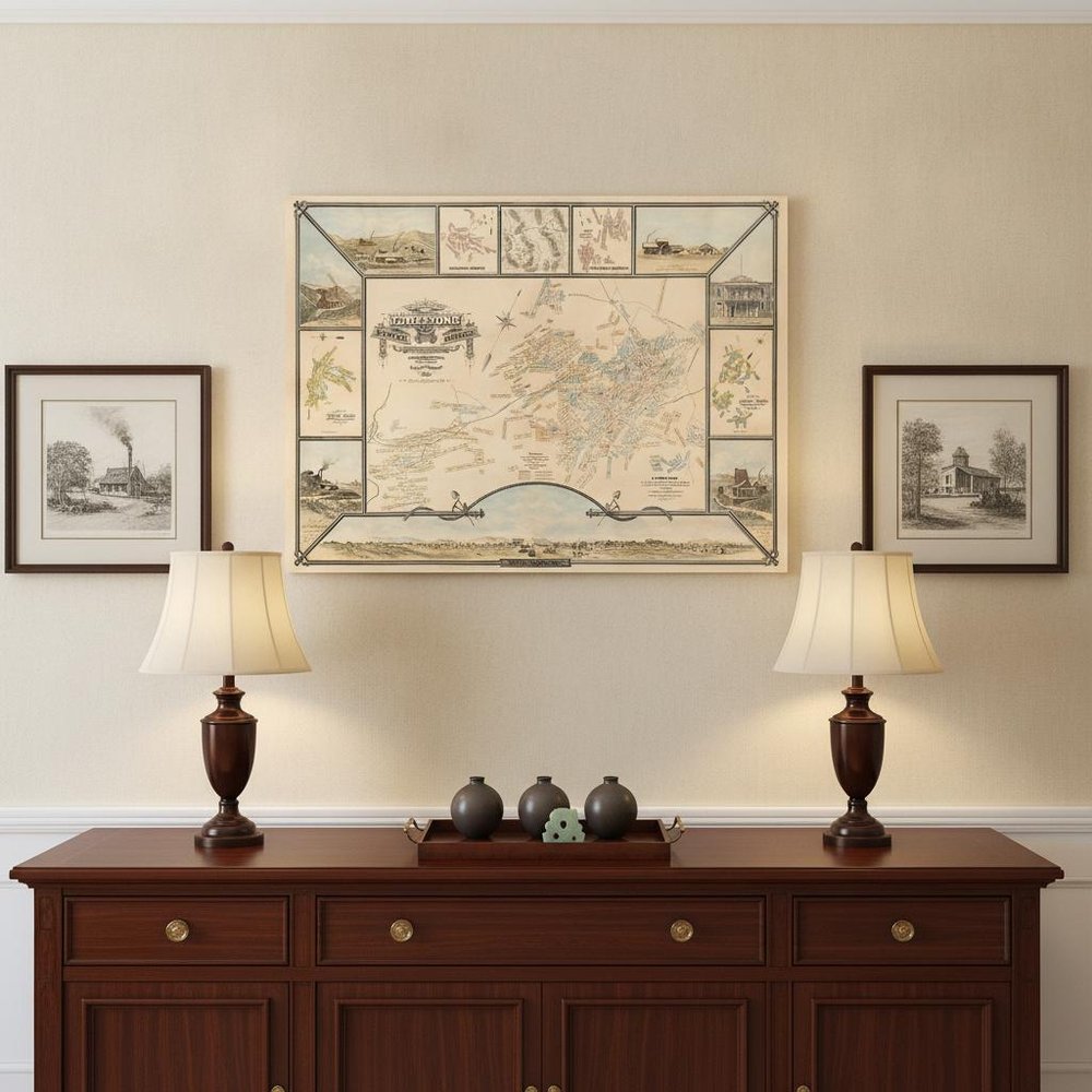 24" X 32" Map Of Tombstone Mining District Vintage Travel Poster Wall Art