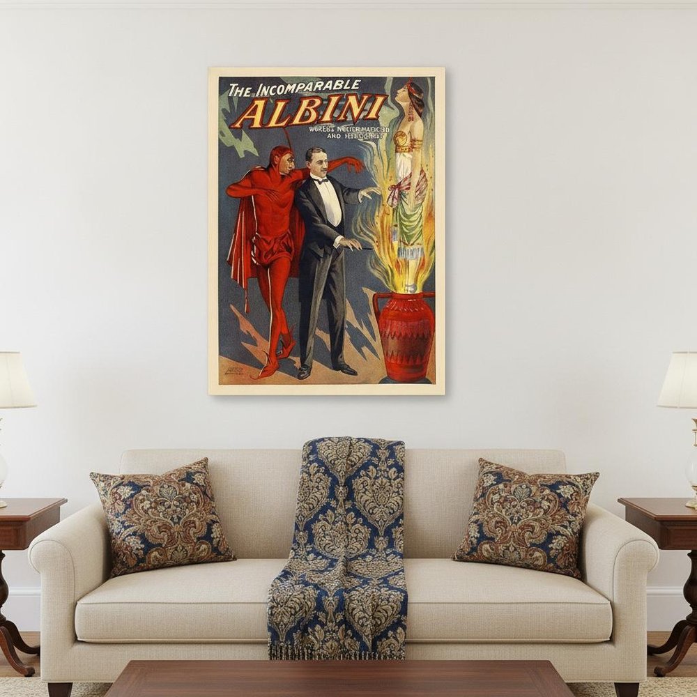 8.5" X 11" The Incomparable Albini Vintage Magic Poster Wall Art