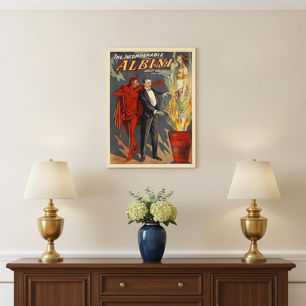 8.5" X 11" The Incomparable Albini Vintage Magic Poster Wall Art