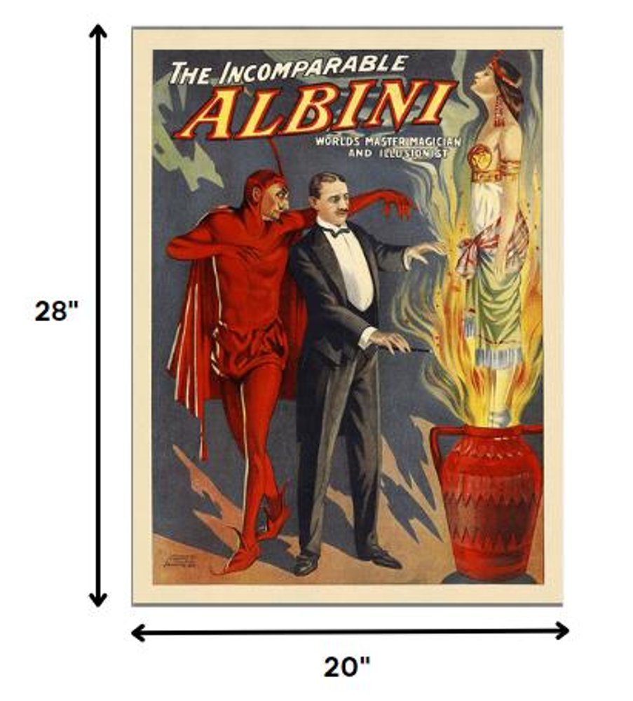 8.5" X 11" The Incomparable Albini Vintage Magic Poster Wall Art