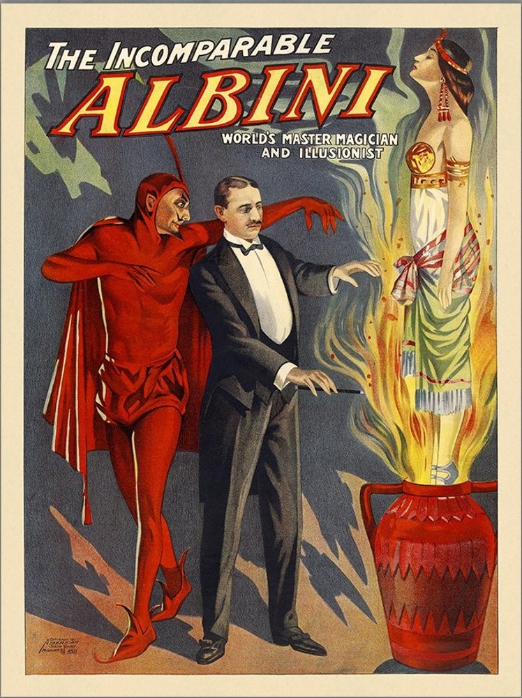 8.5" X 11" The Incomparable Albini Vintage Magic Poster Wall Art