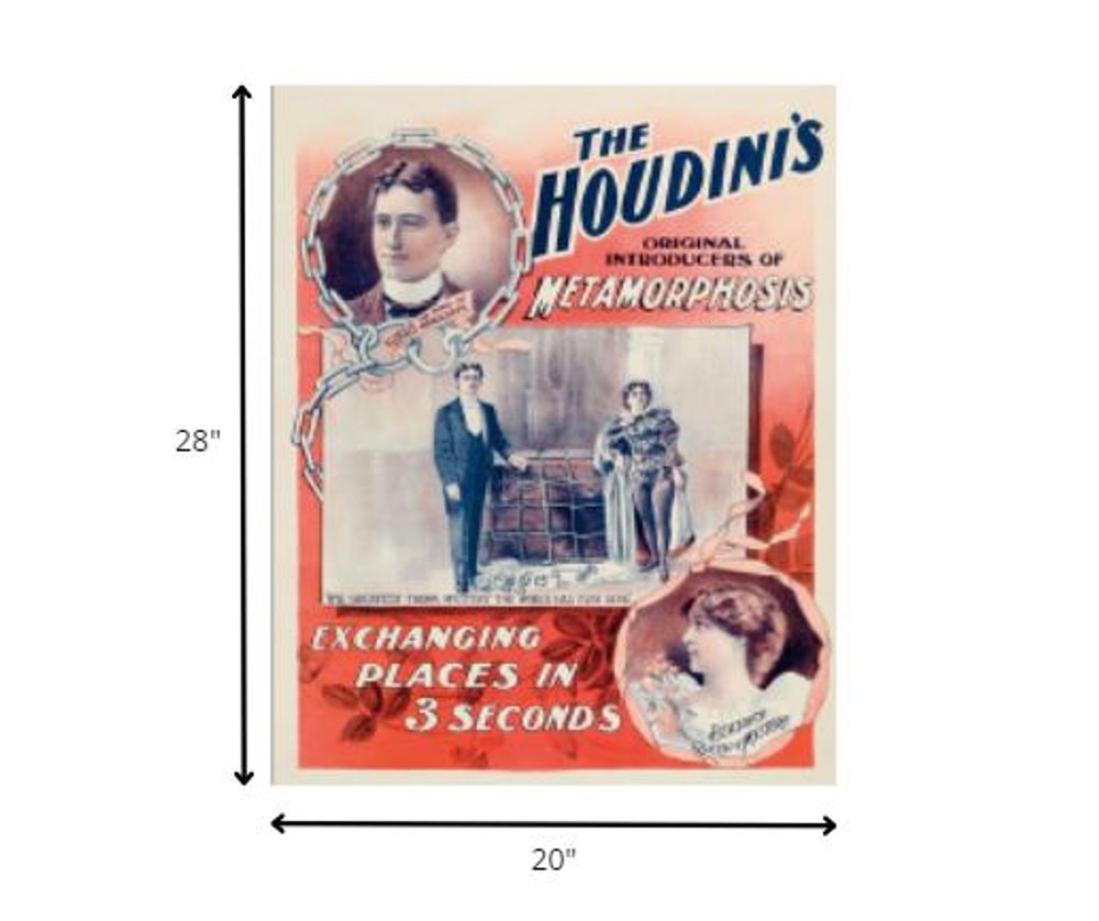The Houdini's Metamorphosis Vintage Magic Unframed Print Wall Art
