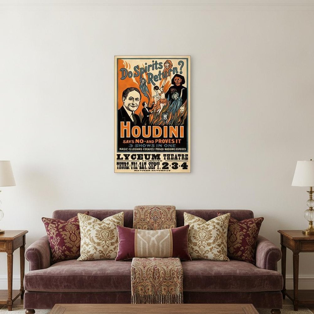 Houdini Spirits Vintage Magic Unframed Print Wall Art