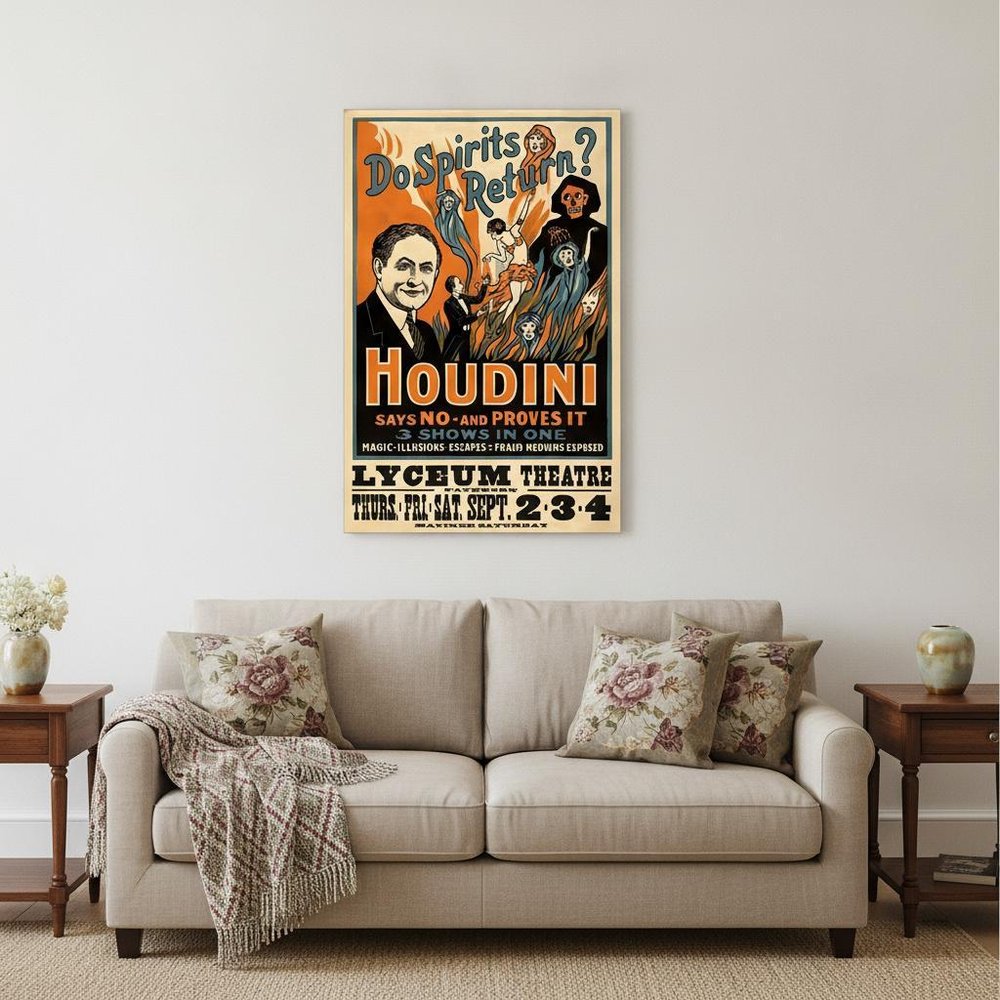 Houdini Spirits Vintage Magic Unframed Print Wall Art