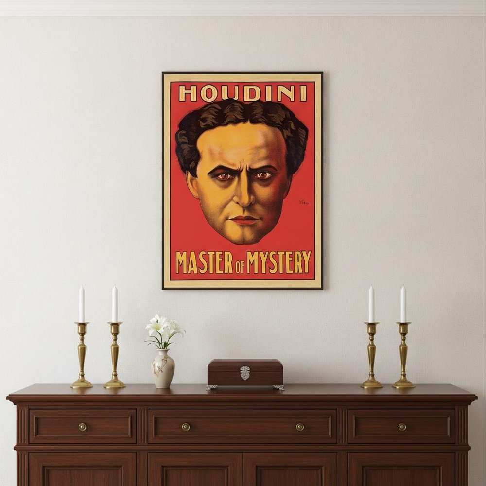 36" X 48" Houdini Master Of Mystery Vintage Magic Poster Wall Art