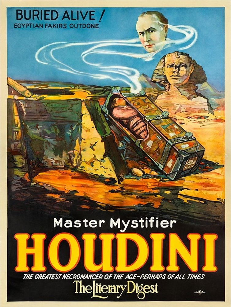 Master Mystifier Houdini Vintage Magic Unframed Print Wall Art