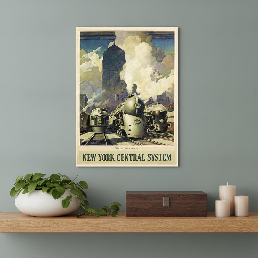 New York Railroad Vintage Travel Unframed Print Wall Art