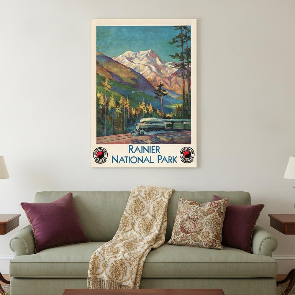 36" X 48" Rainier National Park C1920S Vintage Travel Poster Wall Art