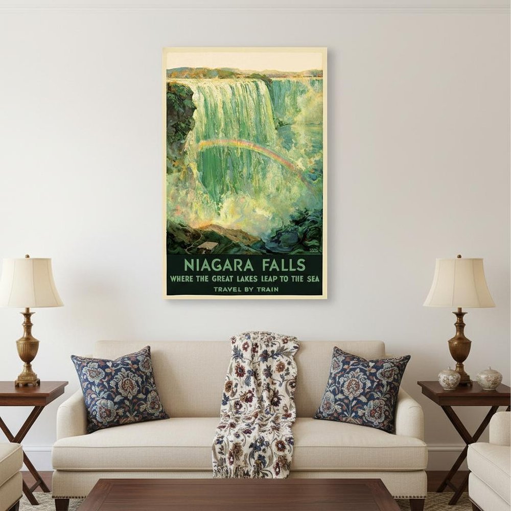 24" X 36" Niagra Falls New York C1920S Vintage Travel Poster Wall Art