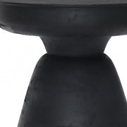 18" Black Solid Wood Round Pedestal End Table