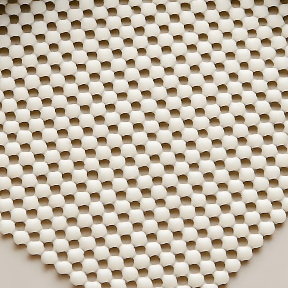 5' x 7' Ivory Striped Weave Non Slip Rug Pad