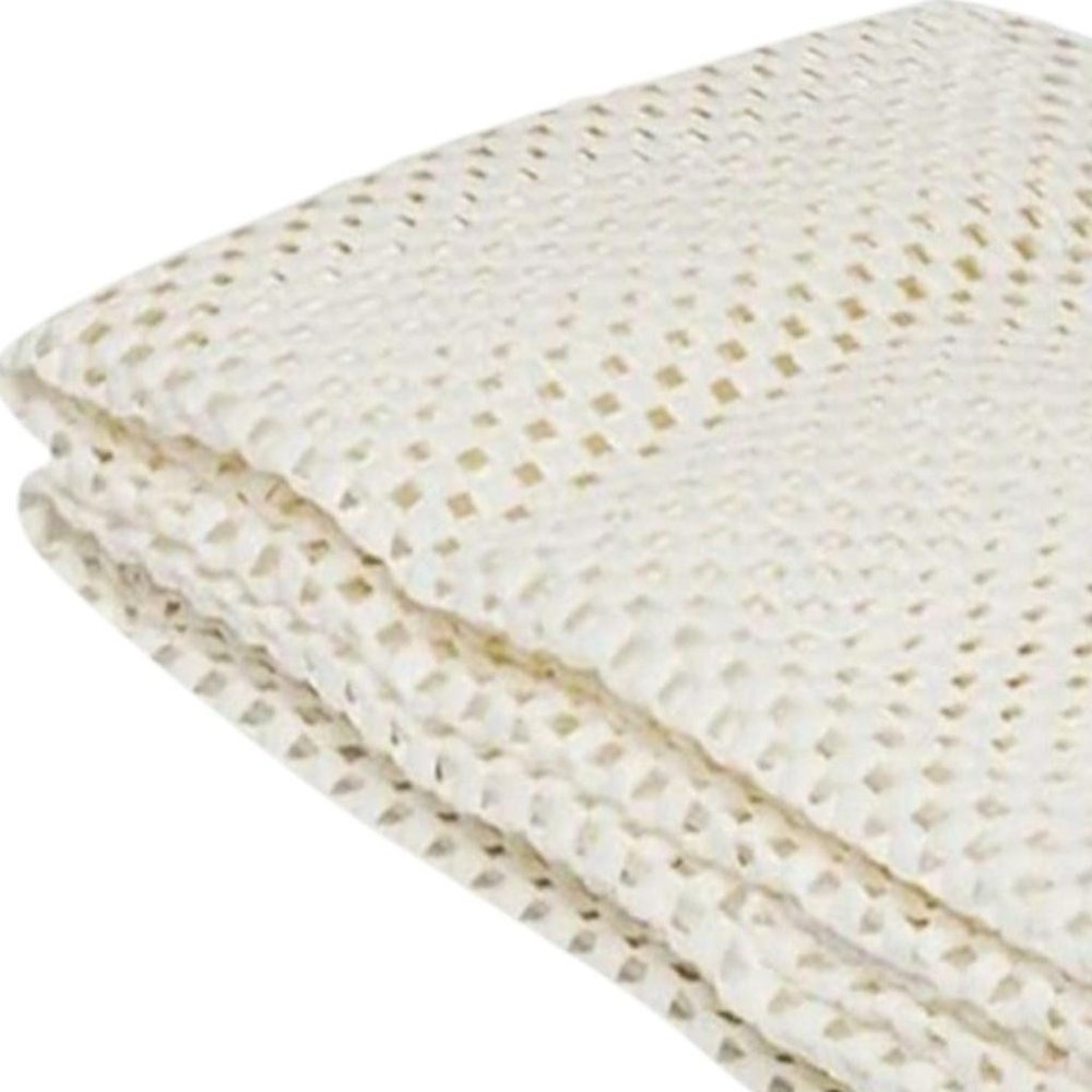 5' x 7' Ivory Striped Weave Non Slip Rug Pad