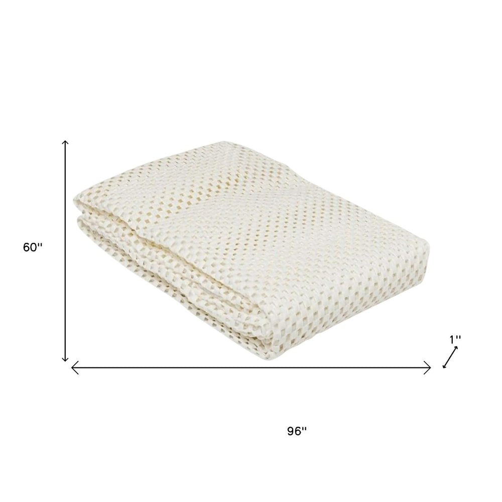 5' x 7' Ivory Striped Weave Non Slip Rug Pad