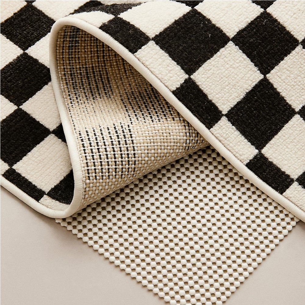 5' x 7' Ivory Striped Weave Non Slip Rug Pad
