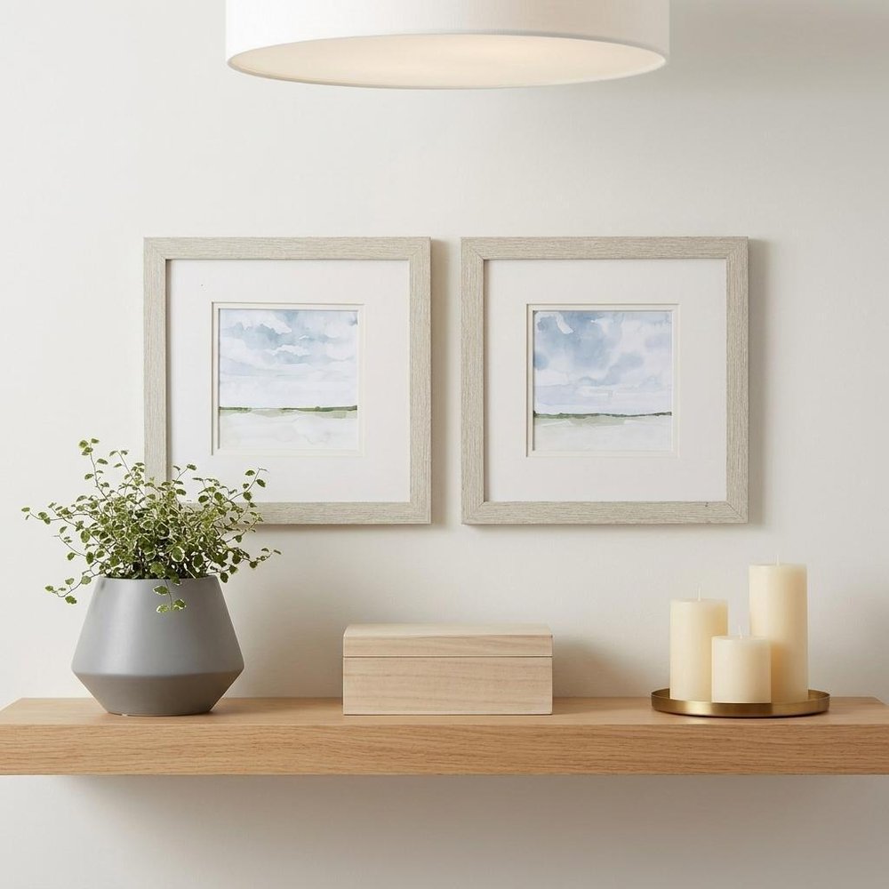 Set of Two Landscape Abstract Watercolor Wall Art