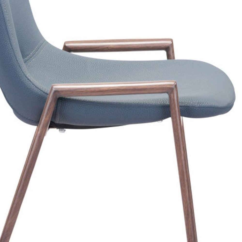 Set of Two 26" Gray And Brown Steel Low Back Counter Height Bar Chairs