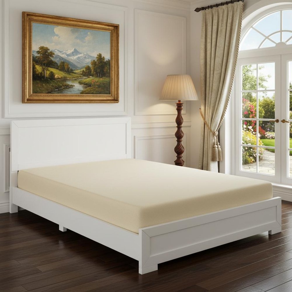 Black Inlaid Panels Solid Wood Queen Bed Frame