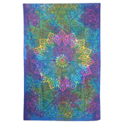 Blue And Pink Floral Cotton Twin Flat Sheet