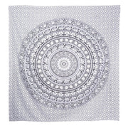 92" X 84" Black And White Mandala Cotton Hanging Tapestry