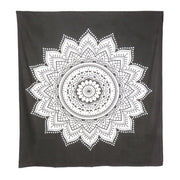 92" X 84" Black And White Mandala Cotton Hanging Tapestry