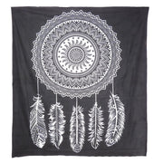 92" X 84" Black And White Abstract Cotton Hanging Tapestry