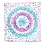 88" X 84" Pink Blue And White Floral Cotton Hanging Tapestry