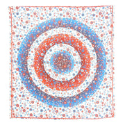 88" X 84" White Blue And Red Floral Cotton Hanging Tapestry