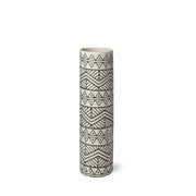14" Cream Geometric Cylinder Ceramic Table Vase