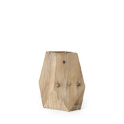 11" Natural Abstract Cylinder Solid Wood Table Vase