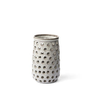 12" White Abstract Cylinder Ceramic Table Vase