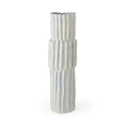 23" Gray Abstract Cylinder Ceramic Table Vase