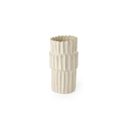 14" Sand Ceramic Cylinder Table Vase